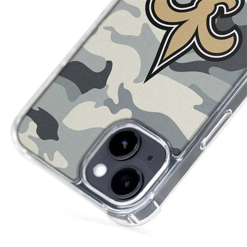 NFL New Orleans Saints Camo iPhone 15 Plus MagSafe Case